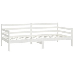 Acheter vidaXL Lit de repos avec matelas 90x200 cm Blanc Bois de pin massif