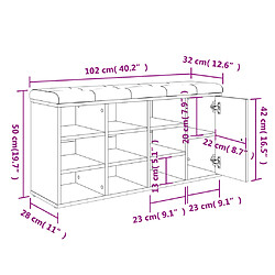 vidaXL Banc à chaussures chêne sonoma 102x32x50 cm bois d'ingénierie pas cher