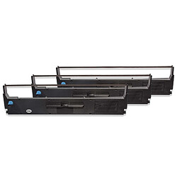 vhbw 3x Rubans à encre pour imprimante matricielle Epson FX 880 Series, LX 300, LX 300 Plus, LX 300 Plus II comme C13S015647, C13S015637, S015637.