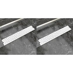 vidaXL Drain de douche linéaire 2 pcs 630 x 140 mm Acier inoxydable