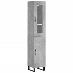 vidaXL Buffet haut Gris béton 34,5x34x180 cm Bois d'ingénierie