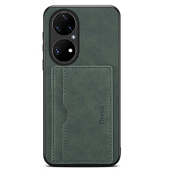 Coque en TPU + PU avec porte-carte et béquille vert pour votre Huawei P50 Pro