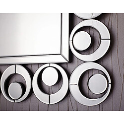 Vivenla Miroir mural argenté design effet 3D L. 90 x P. 2 x H. 120 cm collection Shyon pas cher