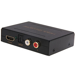 Wewoo Noir Convertisseur HDMI vers HDMI + Audio SPDIF + R / L EU Plug