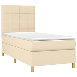 Avis Maison Chic Lit adulte- Lit + matelas,Sommier à lattes de lit avec matelas Crème 80x200 cm Tissu -GKD46106