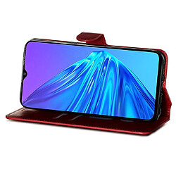 Wewoo Housse Coque Pour OPPO Realme 5 Classic Calf Texture Horizontal Flip PU en cuiravec support et fentes cartes et portefeuille rouge pas cher