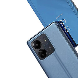 Acheter Htdmobiles Housse pour Xiaomi Redmi 13C / Poco C65 / Poco M6 5G - etui coque portefeuille clear view miroir + film ecran - BLEU