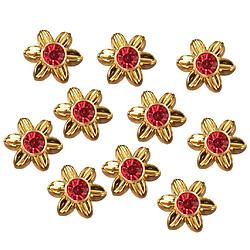 Acheter 10pcs plastique fleur rivets goujons pour vêtements chaussures sacs décor 19mm rouge