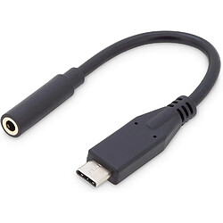 Câble adaptateur Digitus AK-300321-002-S AK-300321-002-S audio [1x USB-C™ mâle - 1x Jack femelle 3.5 mm] 0.2 m noir 1 pc(s)