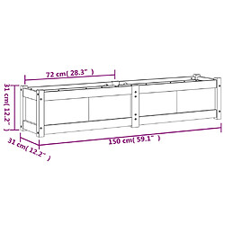 vidaXL Jardinières 2 pcs cire marron bois de pin massif pas cher