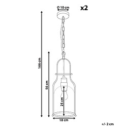 Avis Beliani Set de 2 lampes BASHILO Métal Noir