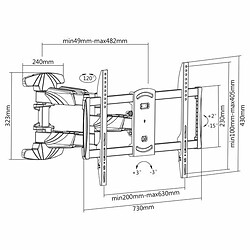 Avis Kimex Support mural articulé pour écran TV 37"-70"