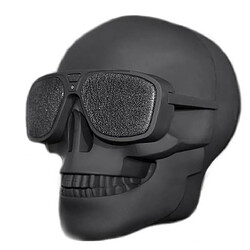 Chrono Haut-parleurs Bluetooth Skull, haut-parleur sans fil portable SHENYUN, micro intégré, haut-parleur stéréo de basse au design créatif et cool pour Halloween, fête, voyage, extérieur, décoration d'intérieur, prise en charge du disque TF/U/AUX(Noir)