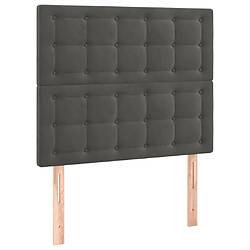 Maison Chic Lit Adulte - Lit simple Lit à sommier tapissier et matelas moelleux - Meuble de Chambre - Gris foncé 120x200cm Velours -MN43140 pas cher