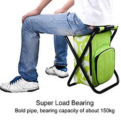 Wewoo Chaise de camping pliante portable de plein air de plage de pêche en acier inoxydable de avec sac de glace vert pas cher