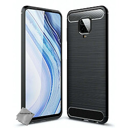 Htdmobiles Coque silicone gel carbone pour Xiaomi Redmi Note 9 Pro + film ecran - NOIR