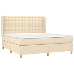 Avis Maison Chic Lit adulte- Lit + matelas,Sommier à lattes de lit avec matelas Crème 180x200 cm Tissu -GKD47247