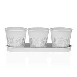 Pot Versa Blanc Triple Métal (11 x 33 cm)