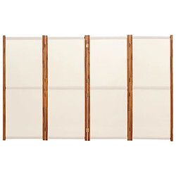 Avis vidaXL Cloison de séparation 4 panneaux Blanc crème 280x180 cm