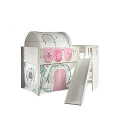 VIPACK Scott Lit Mezzanine Toboggan et Rideau Birdy, Tunnel et Ses 3 Sacs Rangement Assortis