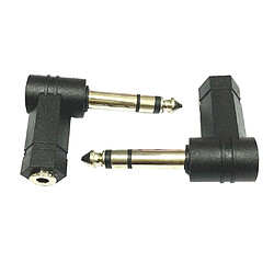 2 Pcs 3.5mm Stéréo Femelle à 6.35mm 1/4 ''mâle Adaptateur Audio à Angle Droit pas cher