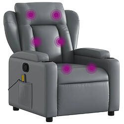 Maison Chic Fauteuil de massage inclinable,Fauteuil luxe de relaxation Gris Similicuir -MN68694