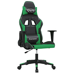 vidaXL Chaise de jeu de massage Noir et vert Similicuir