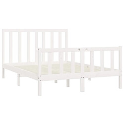 Acheter Maison Chic Lit adulte - Lit simple Cadre de lit,Structure du lit Contemporain Blanc Bois massif 120x200 cm -MN63280