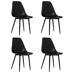 vidaXL Chaises à manger lot de 4 noir PP