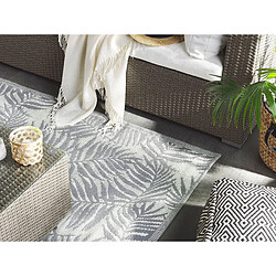 Avis Beliani Tapis extérieur gris au motif feuilles de palmier 160 x 230 cm KOTA