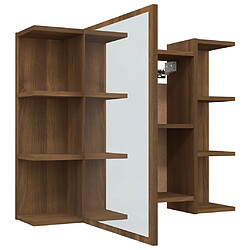 Maison Chic Armoire à miroir de salle de bain,Meuble de rangement,Meuble bas de bain Chêne brun 80x20,5x64 cm Bois -GKD980528 pas cher