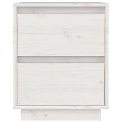 Maison Chic Table de chevet Table de Nuit Meuble de Rangement Blanc 40x35x50 cm Bois de pin solide pas cher