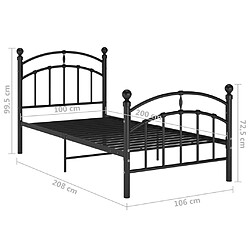 vidaXL Cadre de lit sans matelas noir métal 100x200 cm pas cher