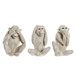 Figurine Décorative DKD Home Decor Beige Blanc Résine (14,5 x 11 x 19 cm) (3 Unités)