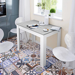 Alter Table pour salle à manger, Console fixe pour salon ou cuisine, Cm 109x67h78, Couleur Blanc et Ciment