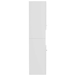 Maison Chic Armoire de salle de bain,Meuble de rangement,Meuble haut Blanc brillant 30x30x130 cm Aggloméré -GKD629866 pas cher