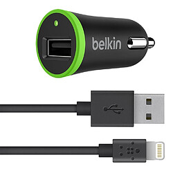 Belkin Chargeur Allume-cigare USB 12W/2.4A avec Câble Lightning pour iPhone et iPad - 1,2m