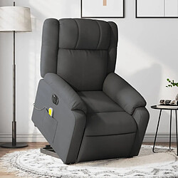 Maison Chic Fauteuil Relax pour salon, Fauteuil inclinable de massage électrique Gris foncé Tissu -GKD56447