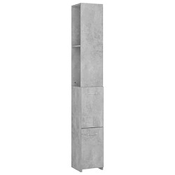 Maison Chic Armoire de bain,Meuble de rangement de salle de bain,Meuble haut gris béton 25x26,5x170 cm bois d'ingénierie -GKD497840