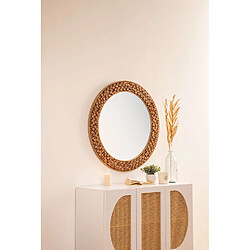 Atmosphera, Createur D'Interieur Miroir en bois RONDIN - Diam 90 cm - Marron