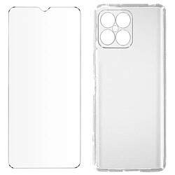 Avizar Coque pour Honor X8 5G / X6 Silicone Gel et Verre Trempé Dureté 9H transparent