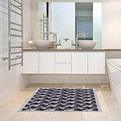 Alter Tapis de salle de bain, 100% Made in Italy, Tapis résistant aux taches avec impression numérique, Tapis antidérapant et lavable, Modèle optique - Acqualagna, cm 62x52