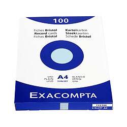 EXACOMPTA Fiches bristol, A4, uni, bleu azur ()