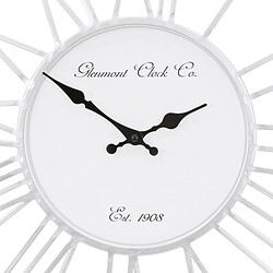 WOMO-DESIGN | Grande Horloge Murale XXL Alfheim Ronde Ø85 cm Blanc-Nature, en Bois-Métal, Style Vintage, Décoration Rétro, Chiffres Romains, Mouvement Silencieux, pour Salon Cuisine Salle à Manger