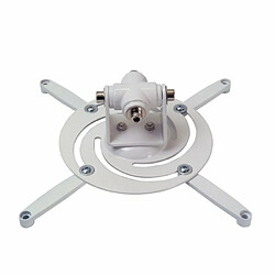 PureMounts PM-Spider-Plus-W - Support Plafond pour Vidéo-projecteur rotatif et inclinable à 25, Distance au Plafond fixe à 22cm, 15kg, Distances des Trous de Vis 180-310mm, blanc