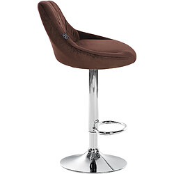 Avis Decoshop26 Set de 2 tabourets de bar coutures décoratives losanges assise en velours marron et cadre en métal chromé TDB10768