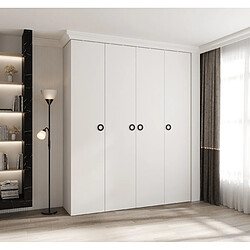 Abiks Meble Armoire à portes battantes Como 1 245,5/200/40 4 portes (blanc/noir)