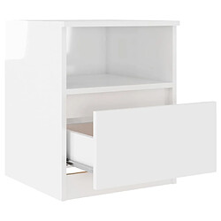 Maison Chic Table de chevet Table de Nuit Meuble de Rangement Blanc brillant 40x40x50 cm Aggloméré pas cher