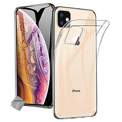 Htdmobiles Coque silicone gel fine pour Apple iPhone 11 + film ecran - TPU TRANSPARENT