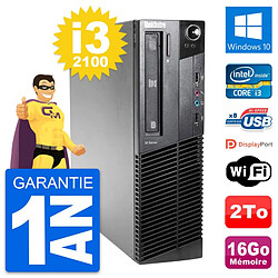 PC Lenovo ThinkCentre M81 SFF Intel i3-2100 RAM 16Go Disque 2To Windows 10 Wifi - Occasion